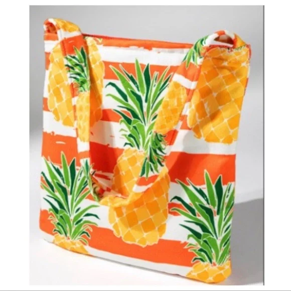 🧡RESTOCKED🧡New tangerine pineapple bag convertible beach towel🍍🍍 - Picture 2 of 9